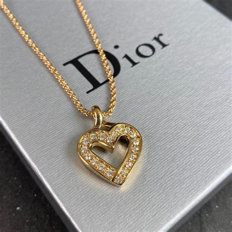 dior gold heart necklace|christian dior necklaces.